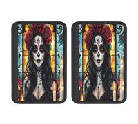 Sugar Skull And Rose Universal Car Accessories Seat Belt Pad For Car Truck,2pcs Seat Belt Covers Soft Comfortable Shoulder Strap Pads