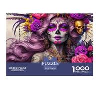 Sugar Skull Art 1000 Pieces Jigsaw Puzzles For Adults Family Challenge Toys Stress Relieving Entertainment Exercise The Memory of The Brain for The Whole for Women, Gifts for Men 70x50c