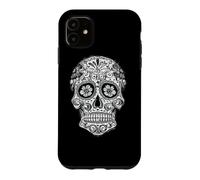 Sugar Skull Black White Picture Day Dead Dia De Los Muertos Case for iPhone 11