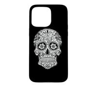 Sugar Skull Black White Picture Day Dead Dia De Los Muertos Case for iPhone 15 Pro Max