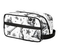 Sugar Skull Blue Flower Travel Toiletry Bag for Men ,Floral Skull Hanging Dopp Kit - Waterproof Shaving Bag Bathroom Bags Wash Bag for Toiletries Accessories, Color5, 10.5"L x 4.4"W x 5.3"H