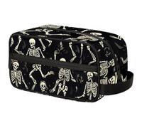 Sugar Skull Blue Flower Travel Toiletry Bag for Men ,Floral Skull Hanging Dopp Kit - Waterproof Shaving Bag Bathroom Bags Wash Bag for Toiletries Accessories, Color7, 10.5"L x 4.4"W x 5.3"H