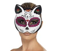 Sugar Skull Cat Eye Mask Costume Accessory