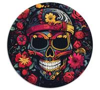 Sugar Skull-colorful Tattoo Style 1000 Piece Jigsaw Puzzle Adults Jigsaw Gifts Round Puzzles Home Decoration And Kid 1000pcs (67.5x67.5cm)