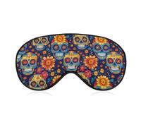 Sugar Skull Day of The Dead Flowers Sleep Mask Eye Masks Soft Blackout Eye Shade Cover Blindfold Eyeshade for Deep Rest Travel Nap