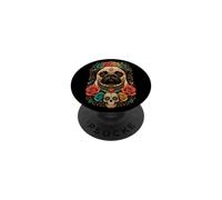 Sugar Skull Day of the Dead Pug PopSockets Adhesive PopGrip