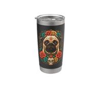 Sugar Skull Day of the Dead Pug Stainless Steel Insulated Tumbler