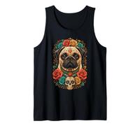 Sugar Skull Day of the Dead Pug Tank Top