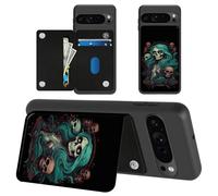 Sugar Skull Dead Girl for Google Pixel 10 Pro Wallet Case with Card Holder, RFID Blocking Flip Soft PU Leather Kickstand Magnetic Closure Slim Purse Phone Case for Google Pixel 10 Pro