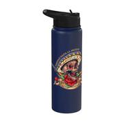 Sugar Skull Dios de Los Muertos Pistols Day of the Dead Stainless Steel Insulated Water Bottle