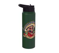 Sugar Skull Dios de Los Muertos Pistols Day of the Dead Stainless Steel Insulated Water Bottle
