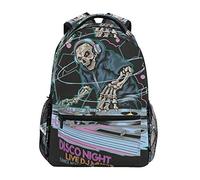 Sugar Skull Dj Funky Backpack Bookbag for Boy Girl Large Travel Laptop Shoulder Bag for Women Men