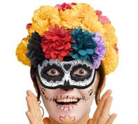 Sugar Skull Eye Masque Flower Skull Half Face Decoration