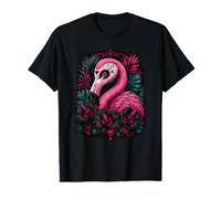 Sugar Skull Flamingo Gothic Tropical Floral Art Value Graphic T-Shirt