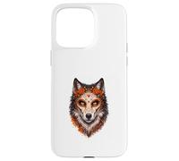 Sugar Skull Floral Wolf Portrait Art Case for iPhone 15 Pro Max