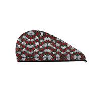 Sugar Skull Flowers Bath Shower Cap for Women Coral Velvet Dry Hair Cap Absorbent Fast Drying Towels
