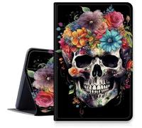 Sugar Skull Flowers Case for iPad Pro 11 inch (2024 Model, 5th Gen), Shockproof PU Leather Folding Adjustable Stand Case with Auto Sleep/Wake for 11" iPad Pro 5th Gen 2024