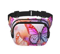 Sugar skull flowers Fanny Pack for Women Men Fashion Waist Pack Adjustable Belt Bag for Workout Running Travelling Casual Waist Bag, Color Butterfly Flower, One Size
