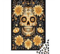 Sugar Skull,Flowers Jigsaw Puzzles Challenge Toy Educational Games Home Decoration for Adults& Teenager Age 14 Years Up 70x50cm/1000pcs