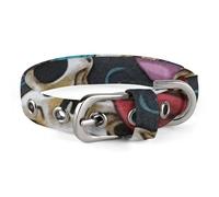 Sugar Skull Flowers Pet Collar Oxford Adjustable Safety Dog Collars Cute Outdoor Training Pet Collars Easy Clean Floral Print Puppy Collar for City Pet Owners