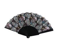 Sugar Skull Folding Hand Fan Day of the Dead Black Handle