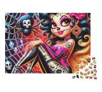 Sugar Skull Girl 1000 Piece Jigsaw Puzzle For Adults Educational Games Stress Relief Puzzle Exercise The Memory of The Brain for Men, Women, Elders, Seniors 1000pcs (75x50cm)