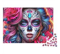 Sugar Skull Girl 1000 Piece Jigsaw Puzzle For Adults Family Challenge Toys Stress Relief Puzzle Exercise The Memory of The Brain for The Whole for Women, Gifts for Men 500pcs (52x38cm)