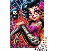 Sugar Skull Girl 1000 Pieces Jigsaw Puzzles For Adults Family Challenge Toys Stress Relieving Entertainment Exercise The Memory of The Brain for The Whole for Women, Gifts for Men 300pc