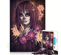 SUGAR SKULL GIRL FROGS 1000 Piece Jigsaws for Teenagers Mind Exercise Toy Mental Relax Design Assembly Santa Wish List 38x52cm