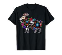 Sugar Skull Goat Dia de Muertos Halloween Day of The Dead T-Shirt