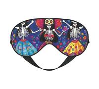 Sugar Skull Head Flowers for The Day of The Dead Print Sleep Mask with Adjustable Strap, Comfortable Eye Cover for Travel, Yoga, Napping, Sleeping & Relaxation