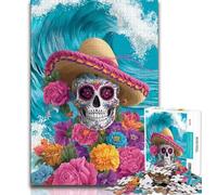 Sugar Skull Jigsaw Puzzles 1000 Pieces for Adults Teens,Help The Brain Exercise Addictive Toys to Cultivate Patience Parent-child Interaction 38x52cm