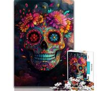 Sugar Skull Jigsaw Puzzles for Teenagers,Family Game Stress Reliever Difficult Challenge Artists Collection,Fine Art (75x50cm)
