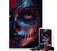 Sugar Skull Makeup 1000 Pieces Jigsaw Puzzles for Adults Think Smart Toy Quiet Fun Accurate Cut 38x52cm