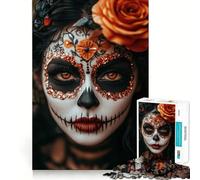 Sugar Skull Makeup 1000 Pieces Jigsaw Puzzles for Adults Think Smart Toy Quiet Fun Accurate Cut 50x75cm