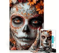 Sugar Skull Makeup 1000 Pieces Jigsaw Puzzles for Adults Think Smart Toy Quiet Fun Accurate Cut 50x75cm
