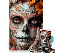 Sugar Skull Makeup 1000 Pieces Jigsaw Puzzles for Teenagers Logic Ability Toy Light Relax Accurate Cut Classic Gift 38x26cm