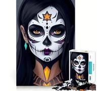 Sugar Skull Makeup 1000 Pieces Jigsaws Adults Puzzles Mind Exercise Toy Shared Fun Precision Cut Art Display 50x75cm