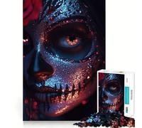 Sugar Skull Makeup Jigsaw 1000 Pieces for Teenagers Logic Boost Toy Calming Play Premium Edge Art Collectible 50x75cm