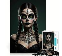 Sugar Skull Makeup Jigsaw Puzzle for Adults 1000 Pieces Mind Exercise Toy Together Fun Precision Cut Unique Gift 38x26cm
