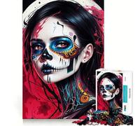 Sugar Skull Makeup Jigsaw Puzzles for Adults1000 Piece Sharp Logic Toy Together Fun Tight Cut Memorable Gift 38x26cm