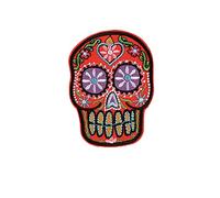 Sugar Skull Mexican Day of The Dead Celebration Calabera Souls Halloween Embroidered Clothing Patches Appliques Iron On Sew On Fabric Badges Ghost DIY Scary Accessory October 34 Party Favor Gifts