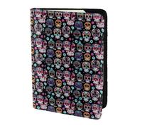 Sugar Skull Print 5.5in Passport Travel Document Wallet Case Stylish Secure Men Women For Travelers, Black, One Size
