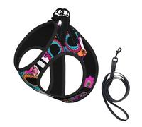 Sugar Skull Print Pet Leash Vest,For Small Dogs,Adjustable And Comfortable Cat Puppy Essentials
