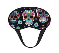 Sugar Skull Print Sleep Mask for Side Sleepers Cup-Shaped Blackout Eye Mask Shades Cover for Men and Women