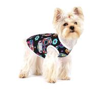Sugar Skull print Tshirts for Small Dogs Dog's Fashion Shirt Breathable Sleeveless Shirts for Small Dogs