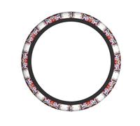 Sugar Skull Printed Steering Wheel Cover Elastic Stretch Car Wheel Wrap Breathable Non-Slip Steering Wheel Protector for Car Truck SUV