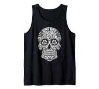 Sugar Skull Shirt Black White Image Day Dead Dia De Muertos Tank Top