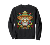Sugar Skull Sombrero Maracas Avocado Cinco De Mayo Floral Sweatshirt