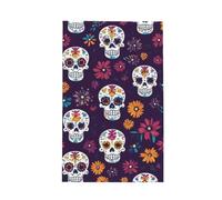 Sugar Skull Waffle Weave Kitchen Towels with Hanging Loop Ethnic Skeleton Cleaning Cloths Absorbent & Quick Drying Tea Dish Towel
